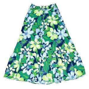 Aerie women’s midi Floral Green and Blue Women's Skirt sz xl